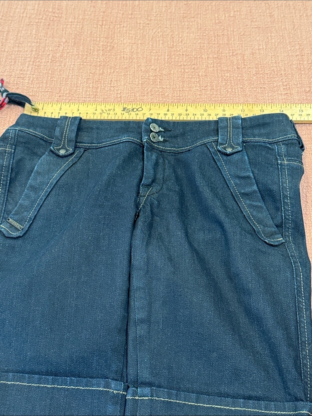 Diesel W29L Women’s Dark Indigo Denim Bermuda Shorts - Picture 3 of 16